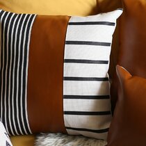 Square Distressed Leather Pillow | Wayfair